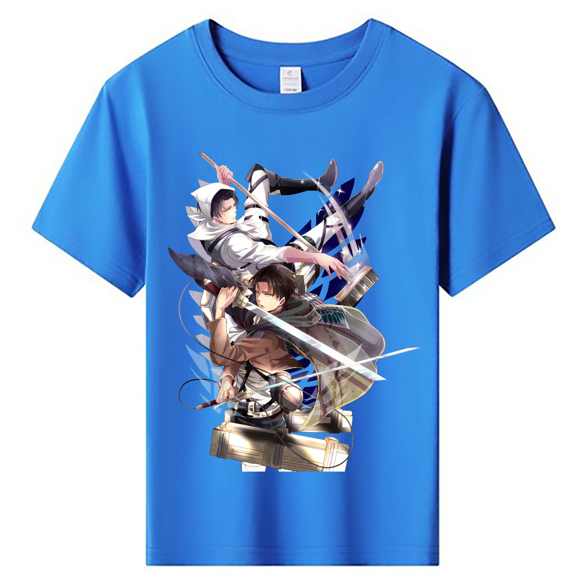 （画像用） 進撃の巨人 リヴァイ·アッカーマン Attack on Titan Levi Ackerman 綿100％キッズTシャツ（フロントプリント）